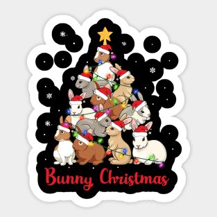 Bunny Christmas Cute Bunny Xmas Sticker